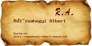 Rózsahegyi Albert névjegykártya